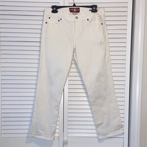 Lucky Brand White Mid Rise Straight Leg Ankle Jeans
